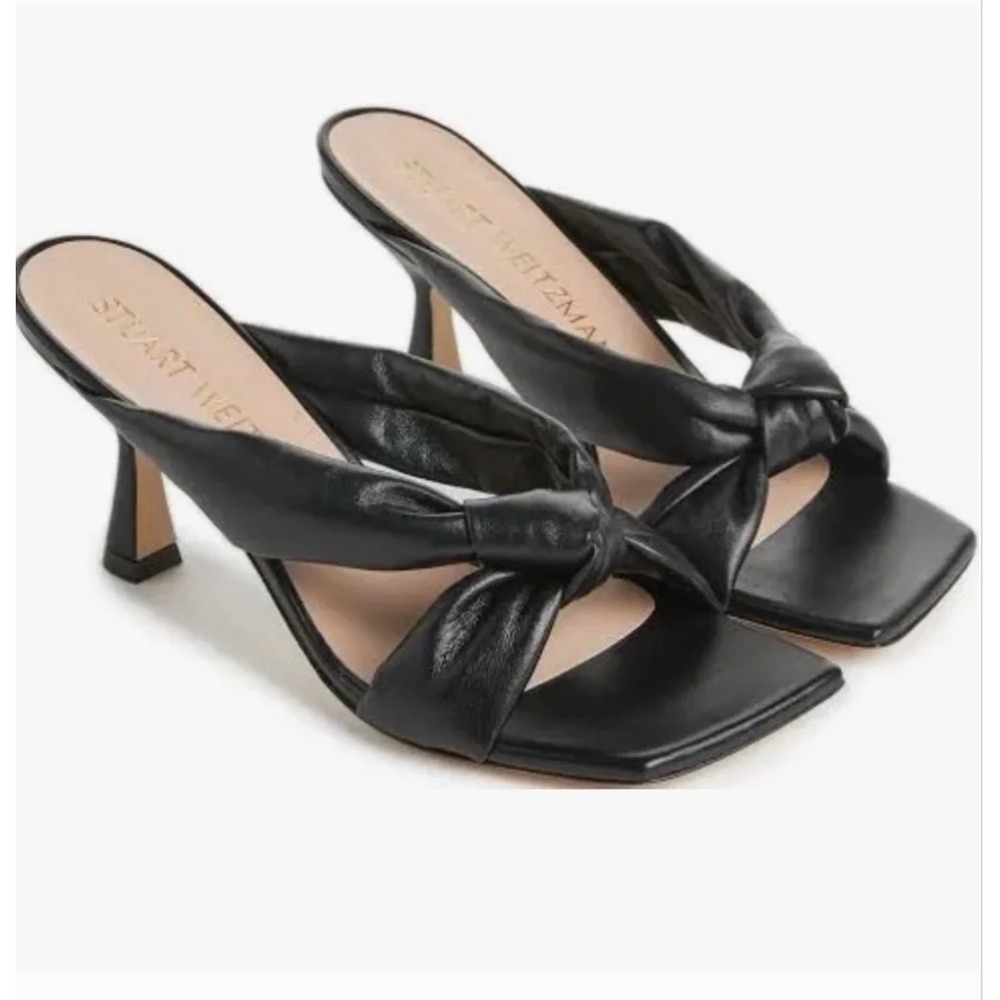 Stuart Weitzman Playa Knot 50 Heel in Black sz 7